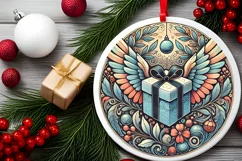 Round Christmas Ornament Sublimation|Clipart Product Image 2