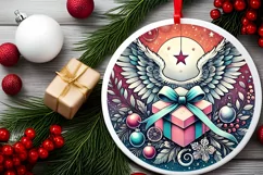 Round Christmas Ornament Sublimation|Clipart Product Image 2