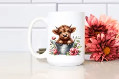Cute Highland Cow Smiling | Sublimation | Clipart Product Image 2