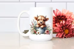 Cute Highland Cow Smiling | Sublimation | Clipart Product Image 2