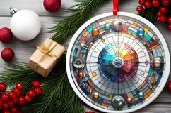 Round Christmas Ornament Sublimation|Clipart Product Image 1
