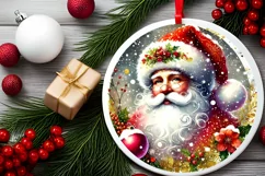 Round Christmas Ornament Sublimation|Clipart Product Image 1