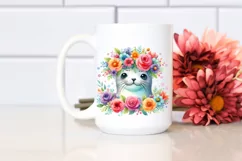 Cute Cartoon Style Watercolor Seal | Clipart Product Image 2