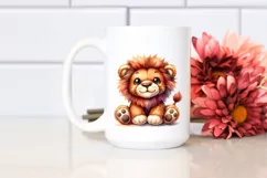 Vibrant Brownish Plush Lion Watercolor Clipart Product Image 2