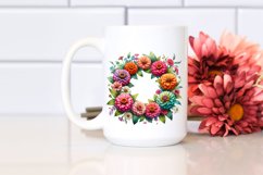 Watercolor Frame with Zinnia Decor | Clipart Product Image 2