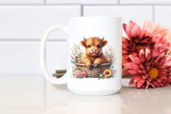 Cute Highland Cow Smiling | Sublimation | Clipart Product Image 2