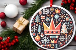 Round Christmas Ornament Sublimation|Clipart Product Image 1