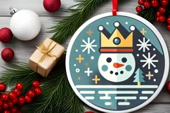 Round Christmas Ornament Sublimation|Clipart Product Image 1