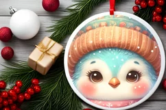 Baby Peacock Christmas Ornament Sublimation PNG Product Image 2