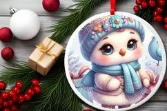 Winter Peacock Digital Painting Sublimation PNG Product Image 2