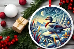 Round Christmas Ornament Sublimation|Clipart Product Image 1