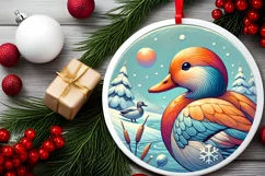 Round Christmas Ornament Sublimation|Clipart Product Image 1