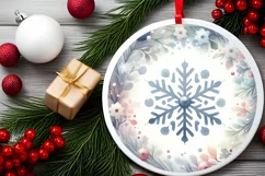 Round Christmas Ornament Sublimation|Clipart Product Image 2