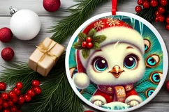 Round Christmas Ornament Sublimation|Clipart Product Image 1