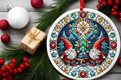 Round Christmas Ornament Sublimation|Clipart Product Image 1