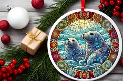 Round Christmas Ornament Sublimation|Clipart Product Image 1