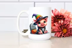 Cute Baby Pig Watercolor for Halloween Product Image 2