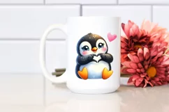 Cute Smiling Penguin Love Sign | Sublimation Clipart Product Image 2