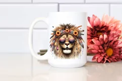 Funny Lion Smiling Sunglasses | Sublimation Clipart Product Image 2