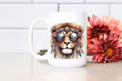 Funny Lion Smiling Sunglasses | Sublimation Clipart Product Image 2