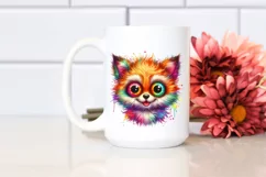 Colorful Layered Fox | Watercolor Cute Clipart Product Image 2