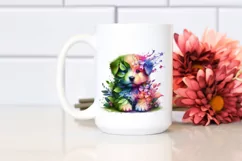 Abstract Vibrant Watercolor Puppy PNG Product Image 2