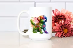 Abstract Vibrant Watercolor Puppy PNG Product Image 2