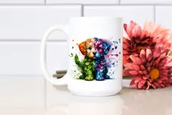 Abstract Vibrant Watercolor Puppy PNG Product Image 2