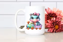 Colorful Babies Watercolor Hippo | Sublimation | Clipart Product Image 2