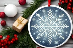 Snow Flake Christmas Ornament Sublimation PNG Product Image 2