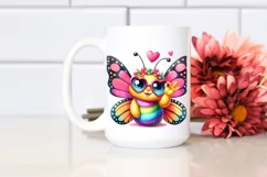Vibrant Smiling Butterfly Love | Sublimation Clipart Product Image 2