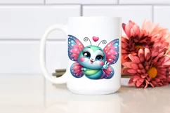 Vibrant Smiling Butterfly Love | Sublimation Clipart Product Image 2