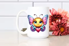 Vibrant Smiling Butterfly Love | Sublimation Clipart Product Image 2