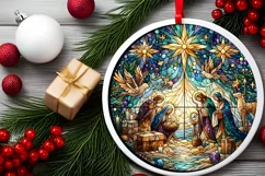 Round Christmas Ornament Sublimation|Clipart Product Image 2