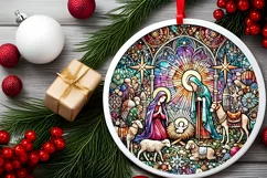 Round Christmas Ornament Sublimation|Clipart Product Image 2