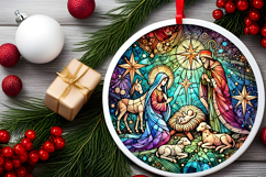 Round Christmass Ornament PNG Product Image 2