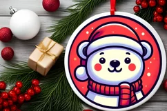 Round Christmas Ornament Sublimation|Clipart Product Image 1