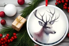 Rein Deer Christmas Ornament Sublimation PNG Product Image 2