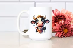 Cow Enthusiastic Cow Portrait | Clipart Product Image 2