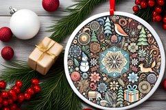 Round Christmas Ornament Sublimation|Clipart Product Image 1
