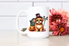 Vibrant Halloween Baby Dog | Watercolor Product Image 2
