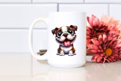 Cute Crazy Bulldog Watercolor Clipart Product Image 2