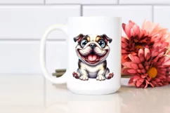 Cute Crazy Bulldog Watercolor Clipart Product Image 2