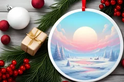 Winter Candy Round Ornament Sublimation PNG Product Image 2