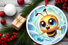 Round Christmas Ornament Sublimation|Clipart Product Image 2