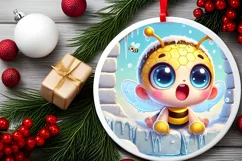 Round Christmas Ornament Sublimation|Clipart Product Image 2