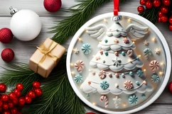 Round Christmas Ornament Sublimation|Clipart Product Image 1