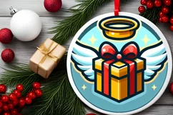 Round Christmas Ornament Sublimation|Clipart Product Image 1