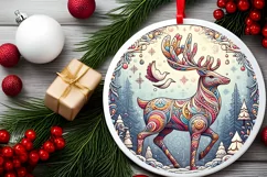 Round Christmas Ornament Sublimation|Clipart Product Image 2