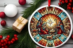 Round Christmas Ornament Sublimation|Clipart Product Image 1